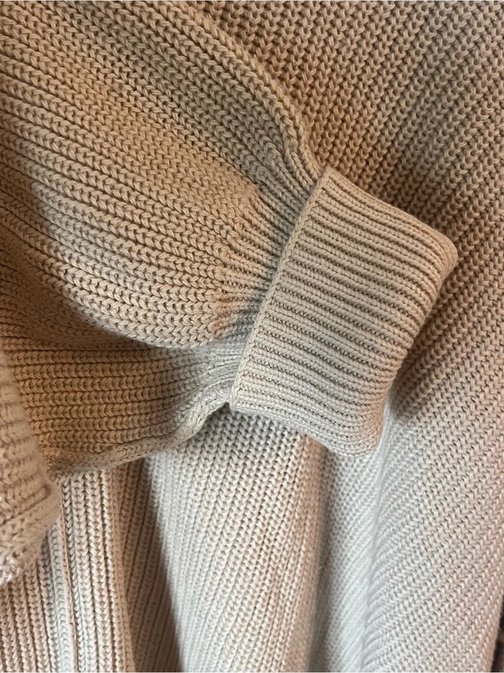 aerie Beige Ribbed Scoop-Neck Pullover Sweater